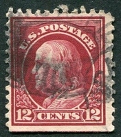 N°0189A-1912-ETATS-UNIS-B.FRANKLIN-12C-BRUN/LILAS