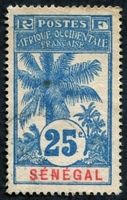 N°037-1906-SENEGAL FR-PALMIER-25C-BLEU S CHAMOIS