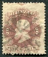 N°0024A-1866-BRESIL-PEDRO II-20R-LILAS/BRUN