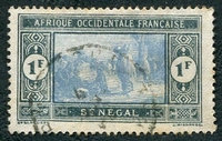 N°085A-1922-SENEGAL FR-MARCHE INDIGENE-1F-NOIR/GRIS-BLEU