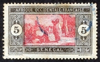 N°072-1922-SENEGAL FR-MARCHE INDIGENE-5C-NOIR ET CARMIN