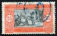 N°076-1922-SENEGAL FR-MARCHE INDIGENE-25C-ROUGE ET NOIR