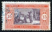 N°058-1914-SENEGAL FR-MARCHE INDIGENE-15C-ROUGE ET VIOLET