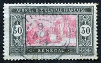 N°061-1914-SENEGAL FR-MARCHE INDIGENE-30C-NOIR ET ROSE