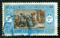 N°086-1922-SENEGAL FR-MARCHE INDIGENE-2F-BLEU ET BRUN