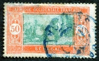 N°082-1922-SENEGAL FR-MARCHE INDIGENE-50C-ORANGE VERT