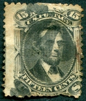 N°0028-1863-ETATS-UNIS-LINCOLN-15C-NOIR