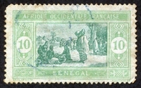 N°073-1922-SENEGAL FR-MARCHE INDIGENE-10C-VERT JAUNE ET VERT