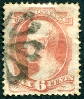 N°0042-1870-ETATS-UNIS-A.LINCOLN-6C-ROSE CARMINE