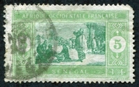 N°056-1914-SENEGAL FR-MARCHE INDIGENE-5C-VERT JAUNE ET VERT