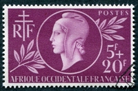 N°001-1944-AFRIQUE OCCID FR-ENTRAIDE FRANCAISE-5F+20F