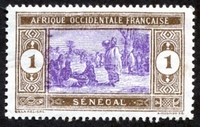 N°053-1914-SENEGAL FR-MARCHE INDIGENE-1C-BRUN ET VIOLET