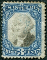 N°104-1871-ETATS-UNIS-G.WASHINGTON-3C-BLEU ET NOIR