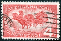 N°0653-1958-ETATS-UNIS-CENTENAIRE POSTE TERRESTRE-4C