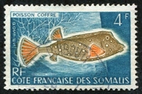 N°295-1959-COTE SOMALIS-POISSON COFFRE-4F