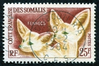 N°308-1962-COTE SOMALIS-FAUNE-FENNECS-25F