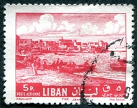 N°0228-1961-LIBAN-PORT ET BATEAUX A TYR-5PI-CARMIN