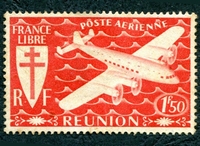 N°29-1944-REUNION-SERIE DE LONDRES-1F50-ROSE/ROUGE