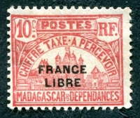 N°20-1942-MADAGASCAR-10C-ROSE