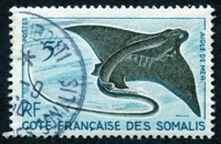 N°296-1959-COTE SOMALIS-POISSON-AIGLE DE MER-5F