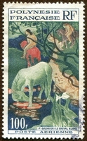 N°003-1958-POLYNESIE-LE CHEVAL BLANC-GAUGUIN-100F