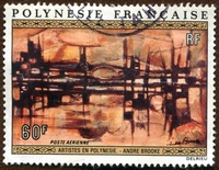 N°067-1972-POLYNESIE-TABLEAU-PAYSAGE-60F
