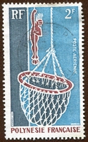 N°034-1970-POLYNESIE-PLONGEUR AVEC PANIER-2F 