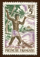 N°006-1958-POLYNESIE-PECHEUR AU HARPON-5F
