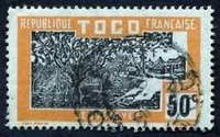 N°136-1924-TOGO FR-LE CACAOYER-50C-JAUNE BRUN