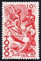 N°236-1947-TOGO FR-MANIOC-10C-ROUGE