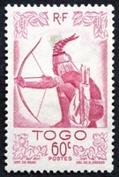 N°239-1947-TOGO FR-CHASSEUR-60C-LILAS ROSE
