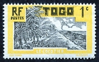 N°124-1924-TOGO FR-LE COCOTIER-1C-JAUNE