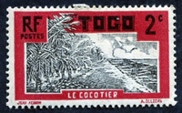 N°125-1924-TOGO FR-LE COCOTIER-2C-ROSE ROUGE
