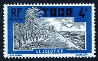 N°126-1924-TOGO FR-LE COCOTIER-4C-BLEU FONCE