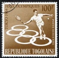 N°045-1964-TOGO REP-SPORT-JO TOKYO-TENNIS-100F