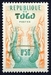 N°0279-1959-TOGO REP-CASQUE KONKOMBA-50C-ORANGE VERT-BLEU 