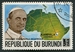 N°0331-1969-BURUNDI-PAPE PAUL VI ET CARTE AFRIQUE-5F+2F 