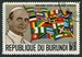 N°0332-1969-BURUNDI-PAPE PAUL VI ET DRAPEAUX-10F+2F 