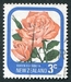 N°0647-1975-NOUVELLE ZELANDE-FLEUR-ROSE QUUEN ELISABETH-3C 