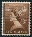 N°0319-1953-NOUVELLE ZELANDE-ELIZABETH II-3P-BRUN 
