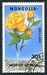 N°1581-1988-MONGOLIE-FLEURS-ROSE MEILLAND-30M 