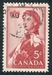 N°0313-1959-CANADA-REINE ELIZABETH II-5C-CARMIN 