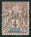 N°010-1892-SENEGAL FR-4C-LILAS BRUN S/GRIS 
