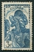 N°143-1938-GUINEE FR-INDIGENES-3F-BLEU/VERT 