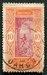 N°047-1913-DAHOMEY FR-INDIGENE SUR ARBRE-10C-ORANGE ET ROSE 