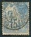 N°51-1881-COL FR-TYPE ALPHEE DUBOIS-15C-BLEU 