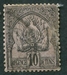 N°012-1888-TUNISFR-ARMOIRIES-10C-NOIR S/LILAS 
