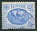 N°344A-1950-TUNISFR-INTAILLE MUSEE DE CARTHAGE-15F-BLEU CLAI 