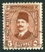 N°0122A-1927-EGYPTE-ROI FOUAD 1ER-5M-BRUN/JAUNE 
