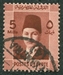 N°0191-1937-EGYPTE-ROI FAROUK-5M-BRUN/ROUGE 